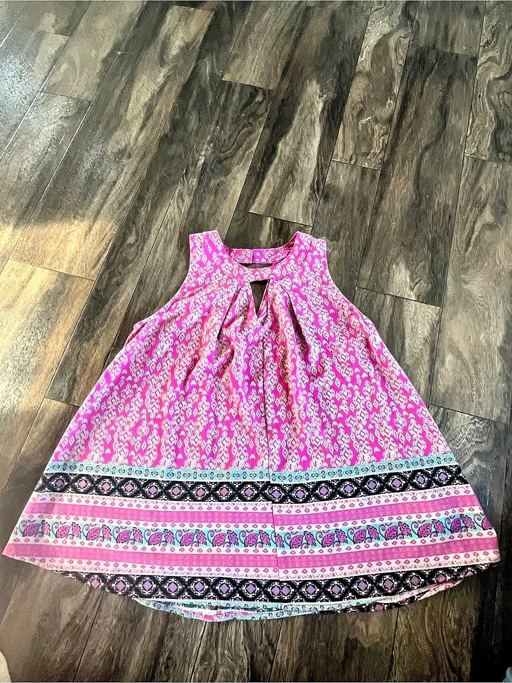 Xhilaration Pink Geometric Tank Top Size XS Like New